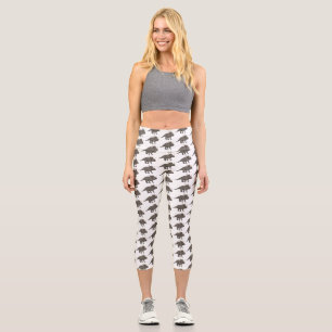 Cartoon Styracosaurus Capri Leggings