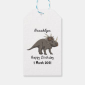 Cartoon Styracosaurus Geschenkanhänger (Rückseite)