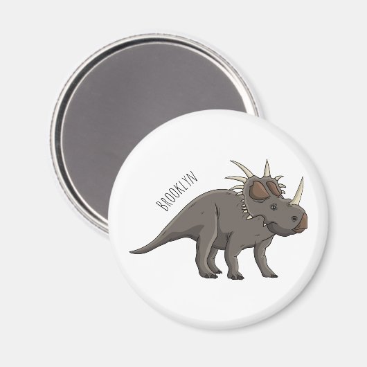 Cartoon Styracosaurus Magnet (Vorderseite/Rückseite)