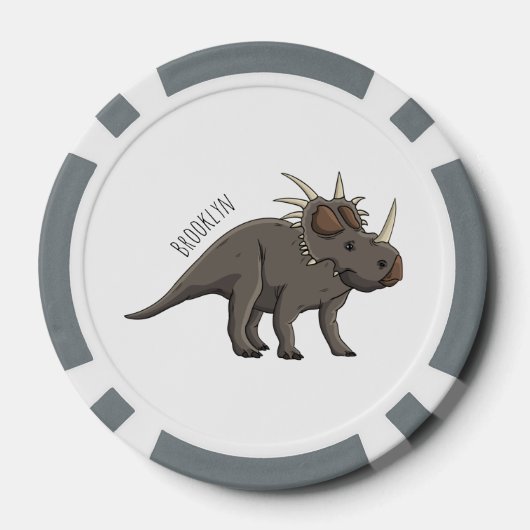 Cartoon Styracosaurus Pokerchips (Rückseite)