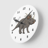 Cartoon Styracosaurus Runde Wanduhr (Winkel)