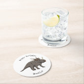 Cartoon Styracosaurus Runder Pappuntersetzer (Vor Ort)