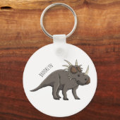 Cartoon Styracosaurus Schlüsselanhänger (Vorderseite)