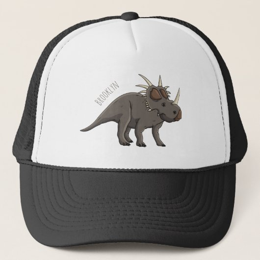 Cartoon Styracosaurus Truckerkappe (Vorderseite)