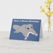 Cartoon Sugar Glider Illustration Custom Birthday Karte (Gelbe Blume)