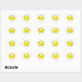 Cartoon Sun Heart Sticker (Blatt)