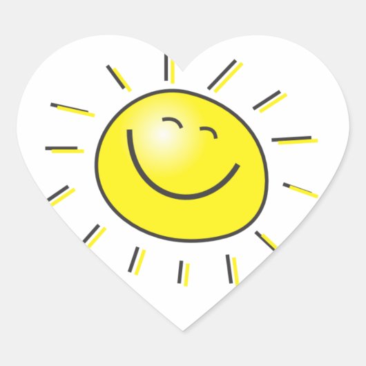 Cartoon Sun Heart Sticker (Vorderseite)