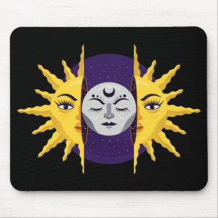 Cartoon Sun und Mondsymbol Mousepad