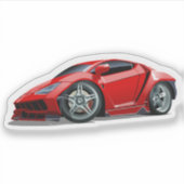 Cartoon Supercar Aufkleber (Vorderseite)