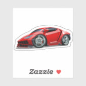 Cartoon Supercar Aufkleber (Blatt)