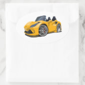 Cartoon Supercar Ovaler Aufkleber (Tasche)