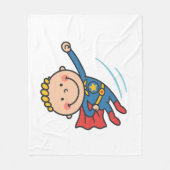 Cartoon Superhero Boy Flying Kids T - Shirt Fleecedecke (Vorderseite)