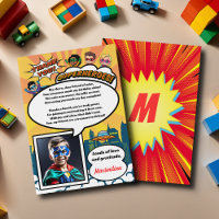 Cartoon Superhero Comic Book Foto Danke Karte