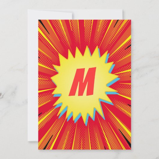 Cartoon Superhero Comic Book Foto Danke Karte (Rückseite)