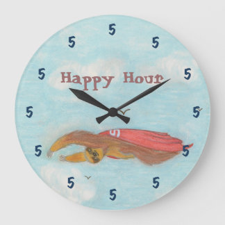 Cartoon Supersloth Clock Große Wanduhr