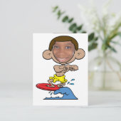 Cartoon Surfer ausschneiden Vorlagenvorlage Postkarte (Stehend Vorderseite)