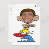 Cartoon Surfer ausschneiden Vorlagenvorlage Postkarte (Vorne/Hinten)