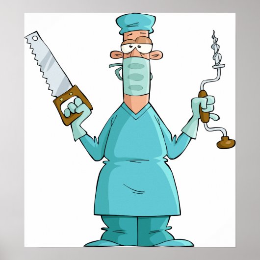 Cartoon Surgeon Poster (Vorne)
