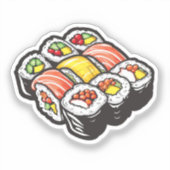 Cartoon sushi aufkleber (Vorderseite)