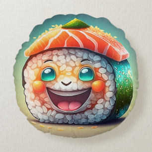 Cartoon Sushi Round Kissen - Whimsical Design Fun