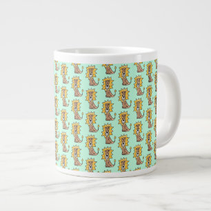 Cartoon süßer Löwe Kinder Retro Safari Dschungel T Jumbo-Tasse