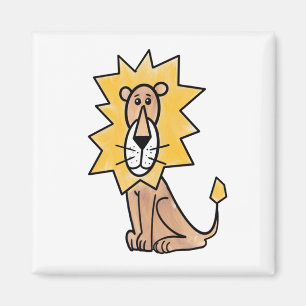 Cartoon süßer Löwe Kinder Retro Safari Dschungel T Magnet