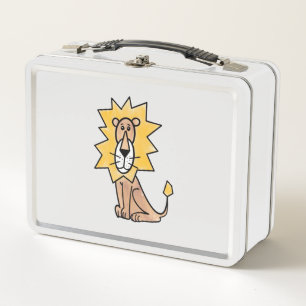 Cartoon süßer Löwe Kinder Retro Safari Dschungel T Metall Brotdose