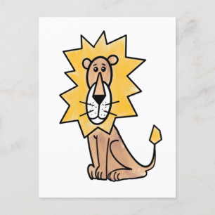 Cartoon süßer Löwe Kinder Retro Safari Dschungel T Postkarte