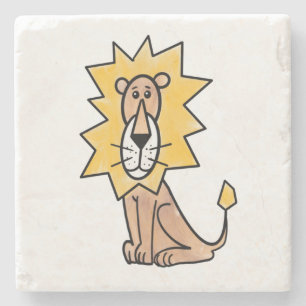 Cartoon süßer Löwe Kinder Retro Safari Dschungel T Steinuntersetzer