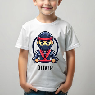 Cartoon süßer Ninja Krieger für Jungen T-Shirt