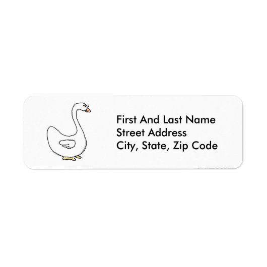 Cartoon Swan Graceful White Bird Design (Vorne)