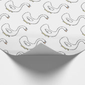 Cartoon Swan Graceful White Bird Design Geschenkpapier (Ecke)