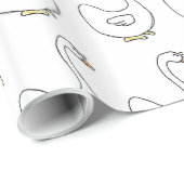 Cartoon Swan Graceful White Bird Design Geschenkpapier (Rolleneckpunkt)