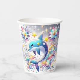 Cartoon Sweet Dolphin Baby Dusche Pappbecher