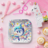 Cartoon Sweet Dolphin Baby Dusche Pappteller (Party)