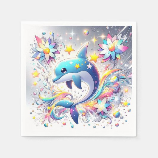 Cartoon Sweet Dolphin Baby Dusche Serviette (Vorderseite)