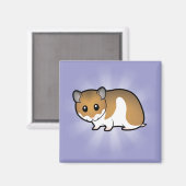 Cartoon Syrian Hamster Magnet (Vorderseite/Rückseite)