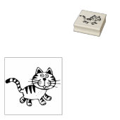 Cartoon tabby Katzenkunst Briefmarke Gummistempel (Stempel)