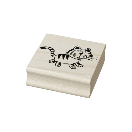Cartoon tabby Katzenkunst Briefmarke Gummistempel (Stempel)