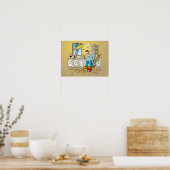 Cartoon; tanden op control bij de tandarts poster (Küche)