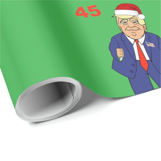 Cartoon tanzt Trump-Weihnachtsmannmütze-Wrapping P Geschenkpapier (Rolleneckpunkt)