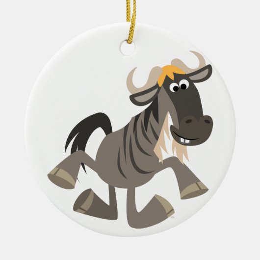 Cartoon Tap Dancing Wildebeest Ornament (Vorne)