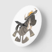Cartoon Tap Dancing Wildebeest Wall Clock Runde Wanduhr (Winkel)
