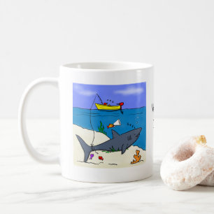 Cartoon Tasse von Fischen und Haifischfischen