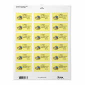 Cartoon Taxi Cab Adressaufkleber (Vorne)