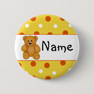 Cartoon Teddy Design Button