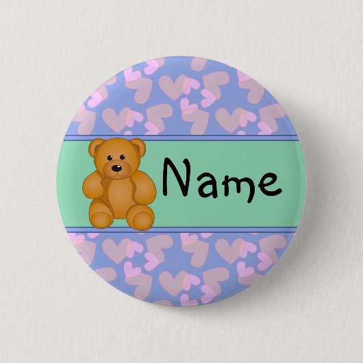 Cartoon Teddy Design Button (Vorderseite)