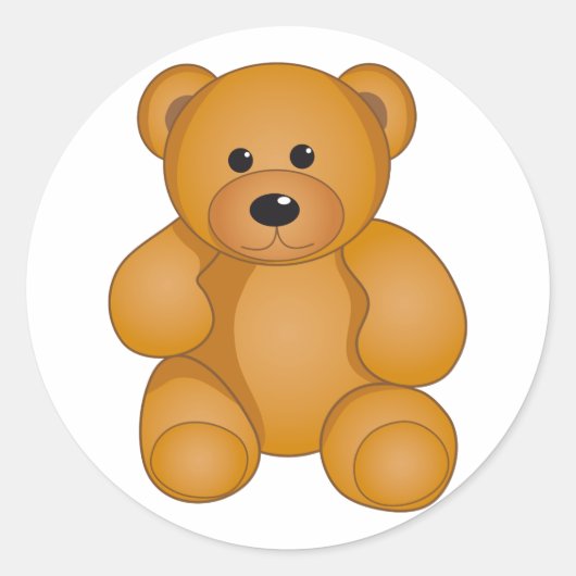 Cartoon Teddy Design Runder Aufkleber (Vorderseite)