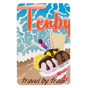 Cartoon Tenby Pembrokeshire Magnet