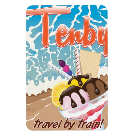 Cartoon Tenby Pembrokeshire Magnet (Vertikal)